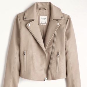 Abercrombie & Fitch Vegan Leather Jacket (Tan)